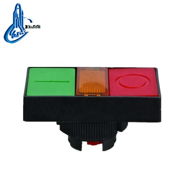 zhejiang ho sale waterproof double-head push button switch parts with light button part head/double light switch cover LAY5-EW83