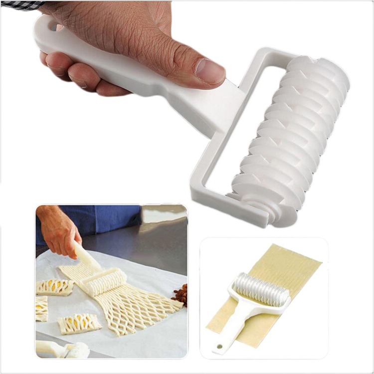 Pie Pizza Cookie Cutter Pastry Plastic Baking Tools Embossing Dough Roller Lattice Craft Cutter