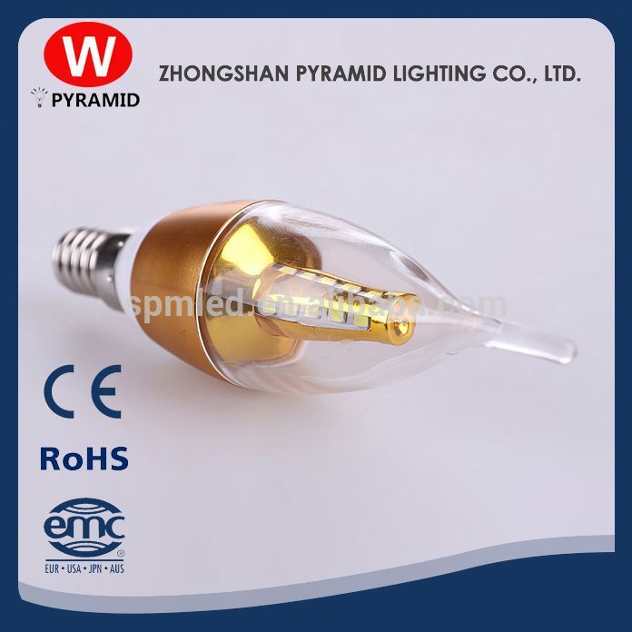 Led 5W E14 Candle Fire Light Gold/Silver