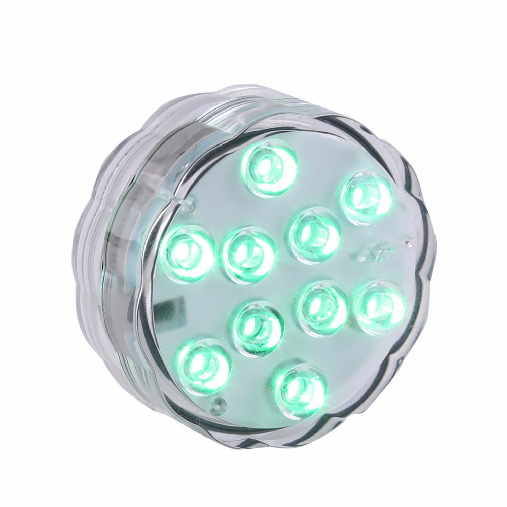 10 LED Colorful RGB Remote Control underwater Waterproof Aquarium Lights
