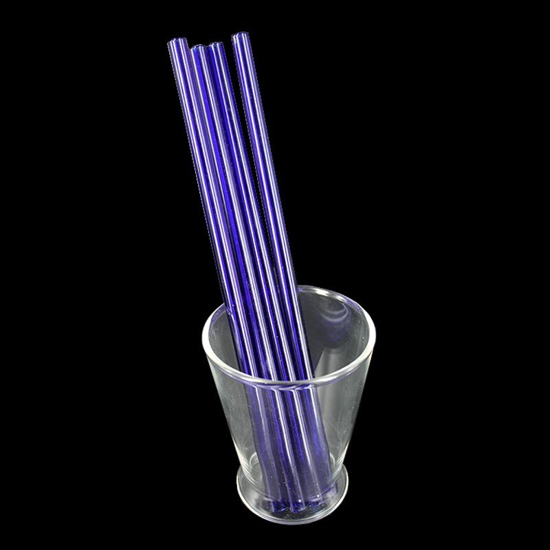 Eco Friendly Colorful Borosilicate(Pyrex) Glass Reusable Straight Drinking Straws