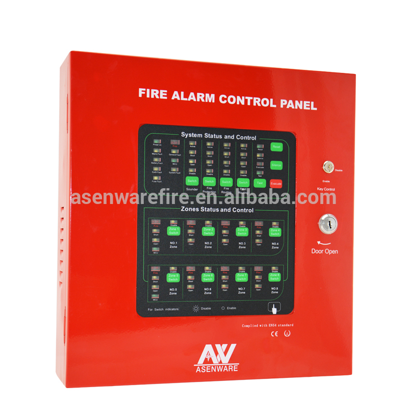 Asenware brand 4 zone 8 zone conventional fire alarm system control panel