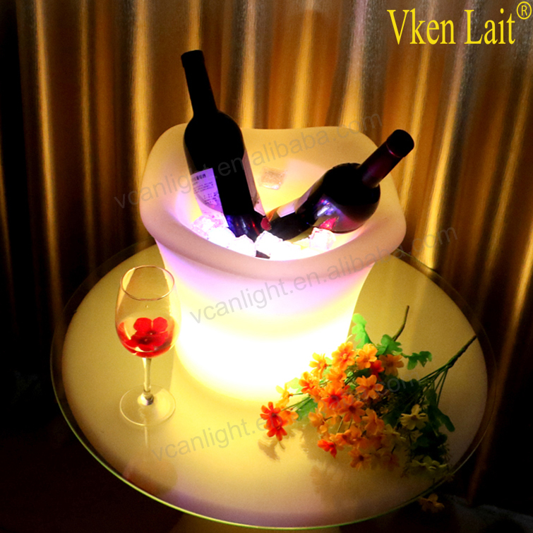 led colorful ice bucket , lithium battery lighted halloween bucket , lighting led wine cooler