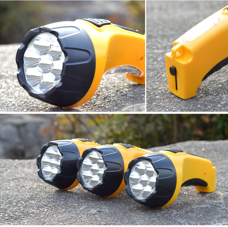 7 leds rechargeable led lights flashlights with 3pcs led side light