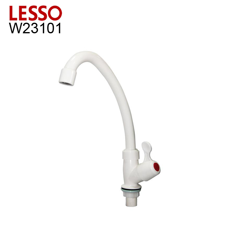 LESSO W23101 eco-friendly classic goose neck plastic faucet tap deck mounted kitchen faucet