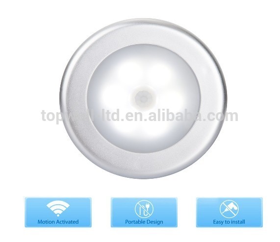 Hot Sales White Color Battery Powered Motion Activated Sensor 6 LED Light