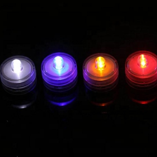 Waterproof Mini LED Tea Light CR2032 Battery Powered IP68, 11 Colors, RGB, Aquarium Decoration for SPA/Fish Tank/Wedding/Holiday
