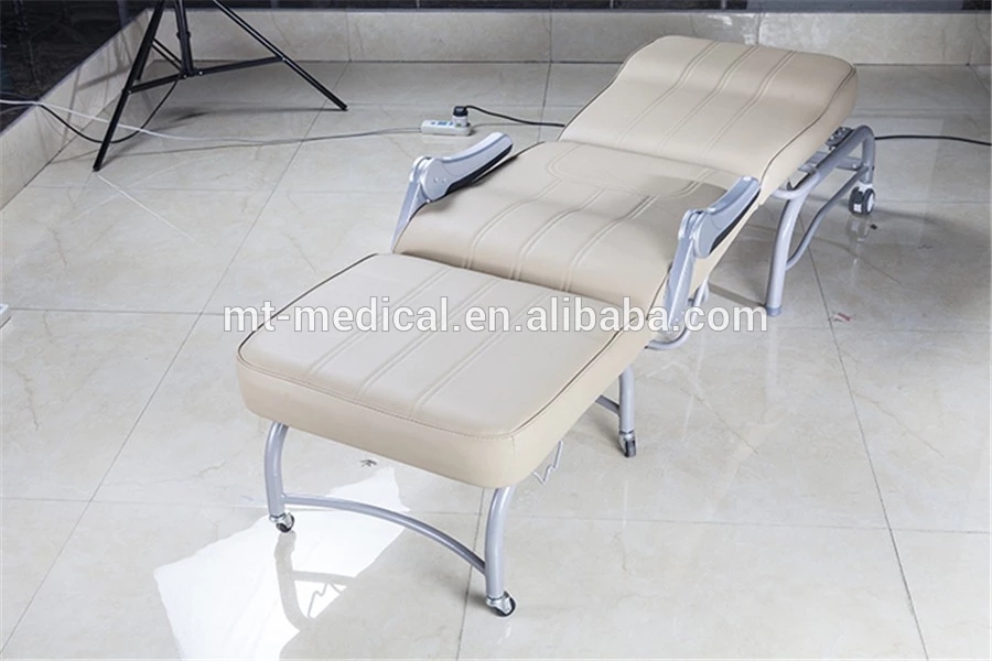 Headrest adjustable Cheap Price Stainless Steel Folding Accompany Chair Bed