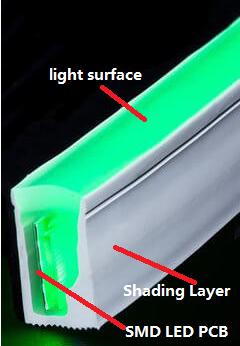 Ice-blue DC12V Flat Head Monochrome Silicone LED Flexible Neon Light