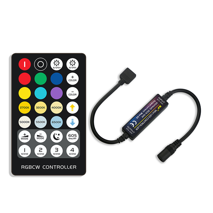 Wireless RF Mini RGB + CCT Controller, RF RGB Strip LED Controller Switch