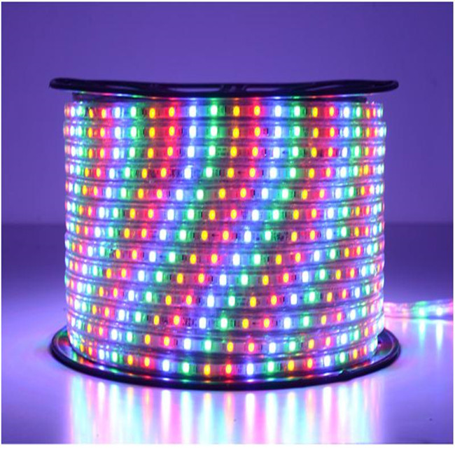 220V 5050 Epistar chip 1 2 3 4 5 6 7 8 9 10 15 20 25 Meter 60leds/m Waterproof 7 Colors led strip light with power plug