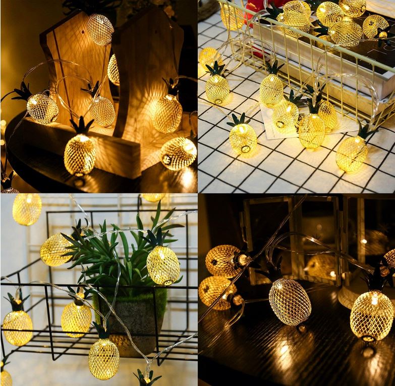 8Ft 10 Led Pineapple Outdoor Led Decoration Light String Battery Operated