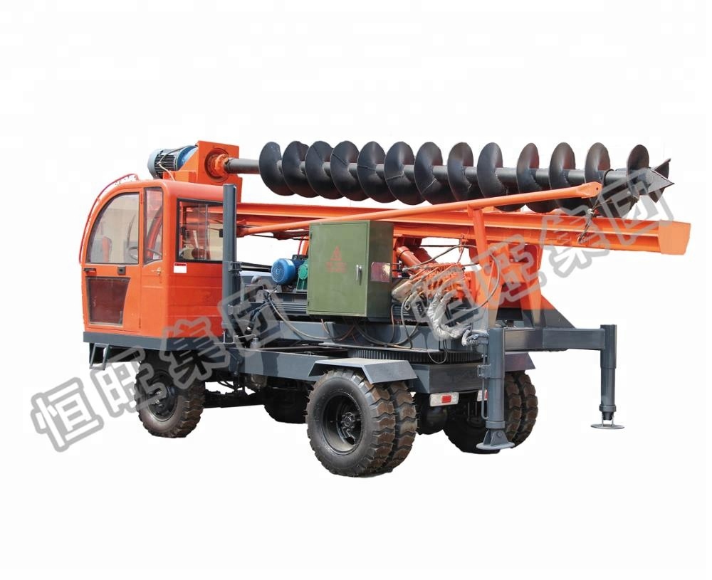 Tractor Mounted Ground Screw Pile Driver Tractor Hole Digging Machine