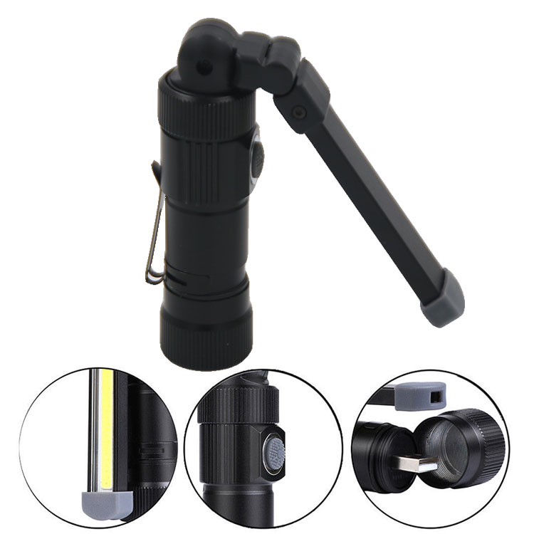 Tactical USB Rechargeable LED Torch Lamp Hand Held Mini Emergency COB Working Light