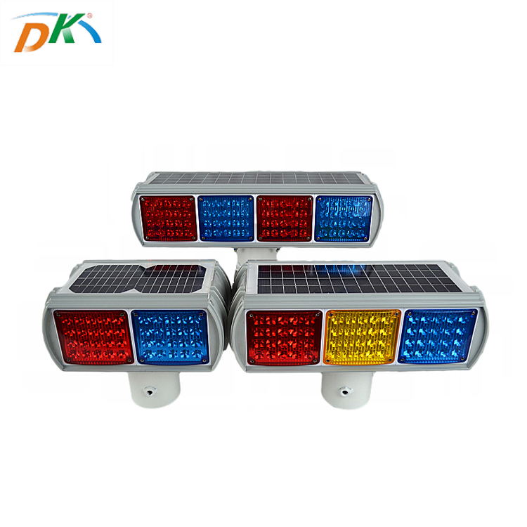 DK led outdoor solar energy flashing traffic warning safety blinker light