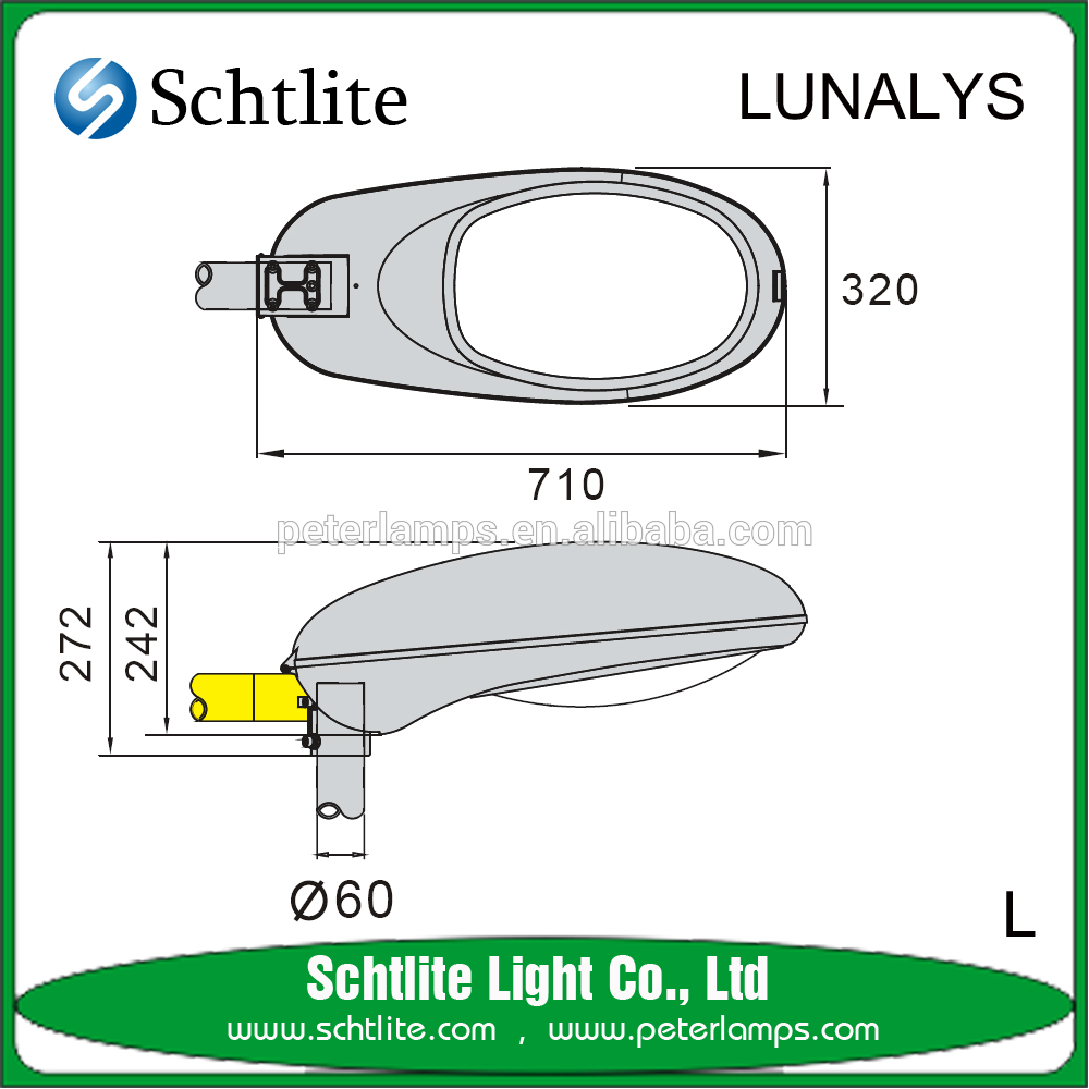 LUNALYS for sale 400w metal halide 250w street light housing