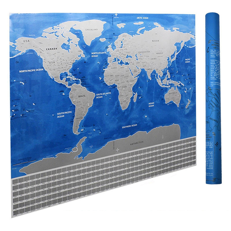 Hot Sale World Map Scratch Off World Ocean Map Personalized Travel Scratch For Map Room Home Decoration Wall Stickers