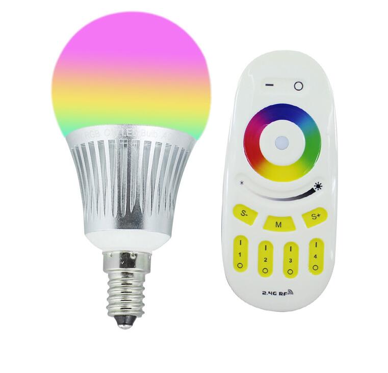 2.4G dimmable Milight E14 5W RGBW color change wifi LED bulb