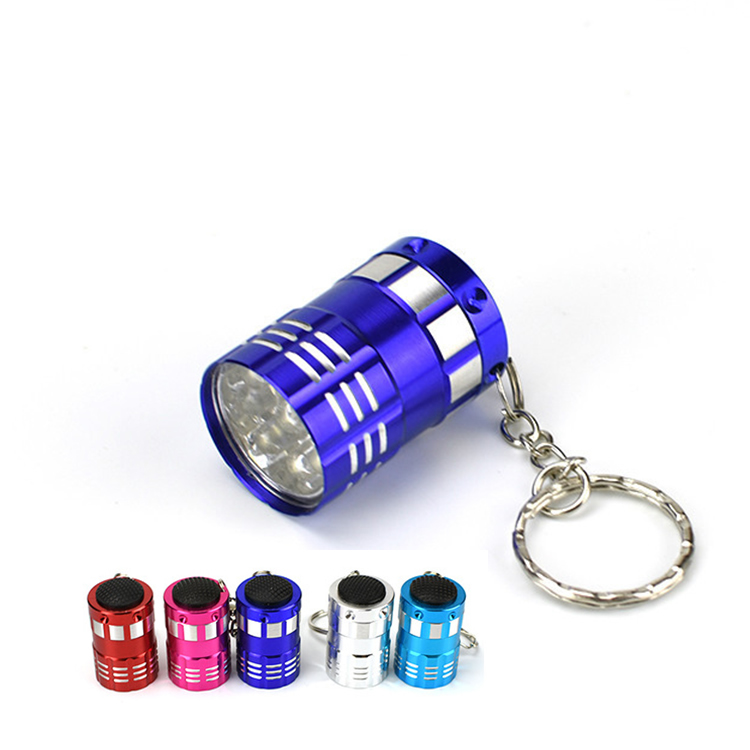 Promotional waterproof keychain led flashlight aluminum gift 2*CR2032 keychain flashlight