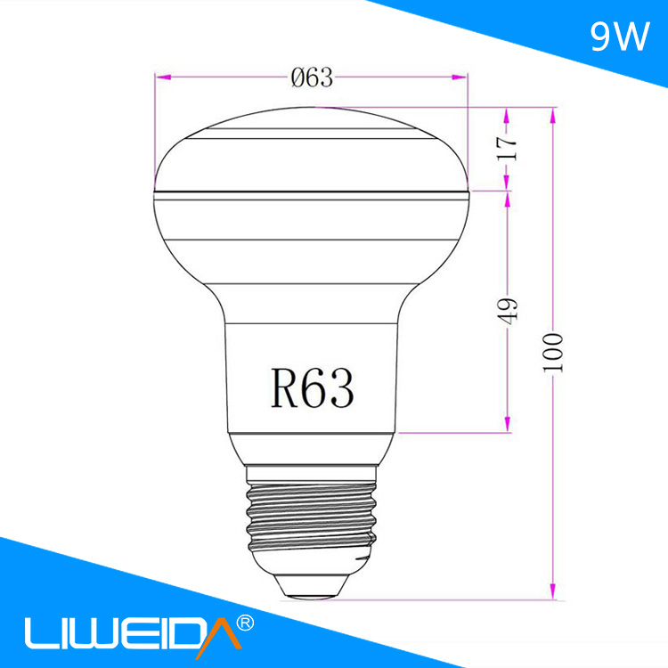 Soft white BR30 dimmable 9W LED light bulb with CE led 12v light