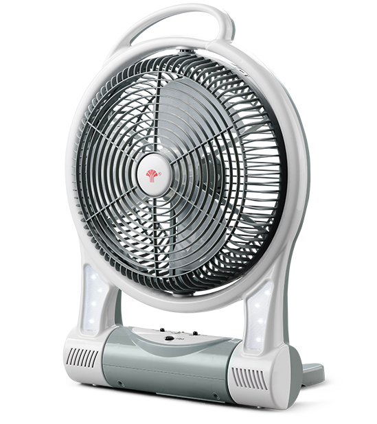 12rechargeable emergency fan with light