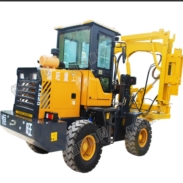 Hydraulic drop hammer pile driver guardrail post driver