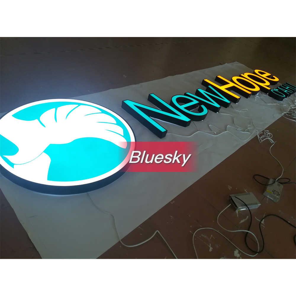 Outdoor logo stainless steel material big led decor letter box light box sign letters for shop sign