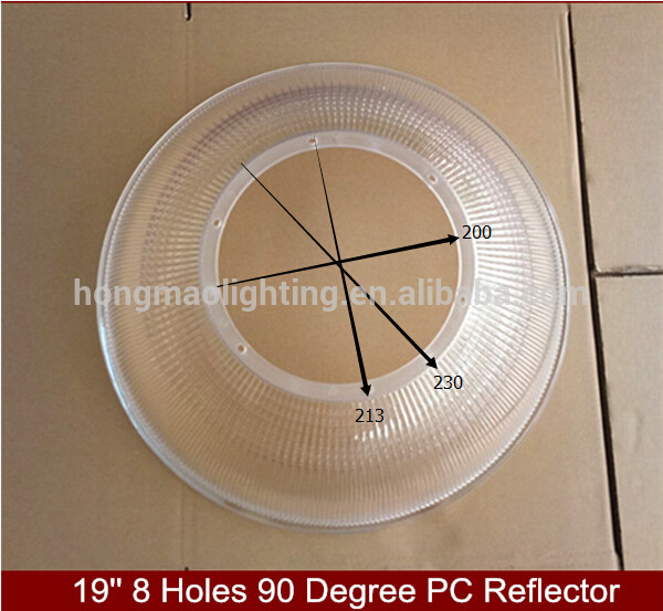 Manufacturer directly supply Lowest price 100w 120w 150w 200w ufo highbay pc reflector 19'' ufo pc diffuser 90degree pc lampshad