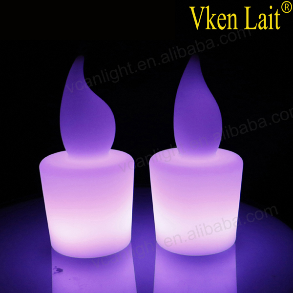 Flickering LED Tealight Moving Wick Remote/WIFI/DMX Control LED Candle Clear