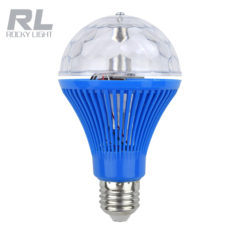 E27 RGB LED Rotating bulb 85-265V magic bulb for Stage Prarty Disco