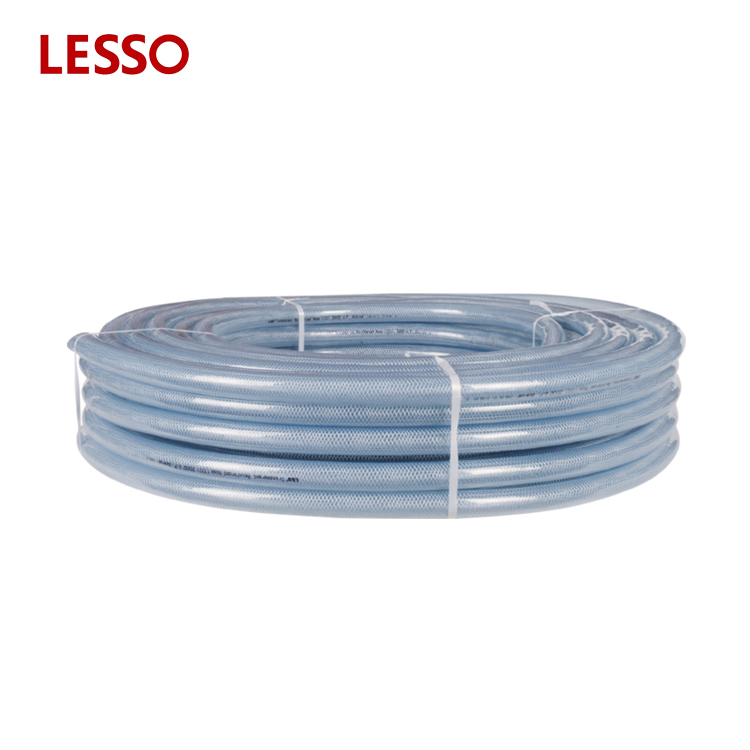 LESSO hot selling past the tests of FDA and RoHS by SGS Transparent Polyester Fiber Reinforced PVC Hose