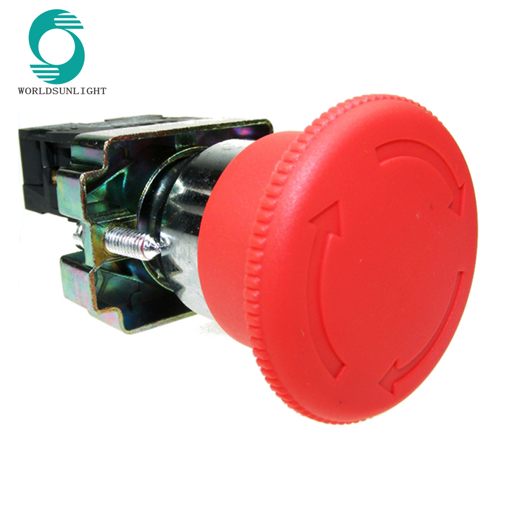 XB2-BS542 40mm IP40 NC Twist Release red mushroom head emergency stop push button switch