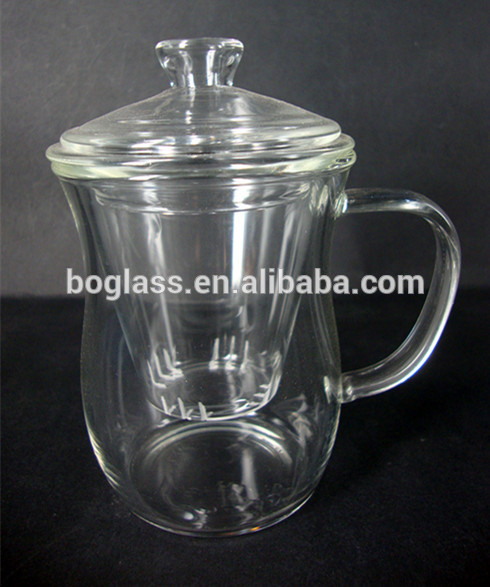 glass tea cup with strainer with lid