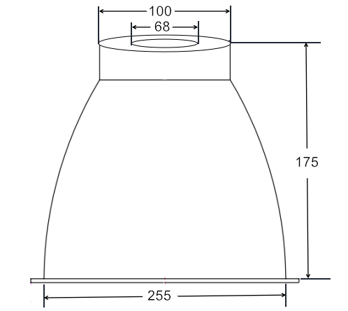 HONGMAO best manufacturer 255mm acrylic reflector 10inches led light reflector