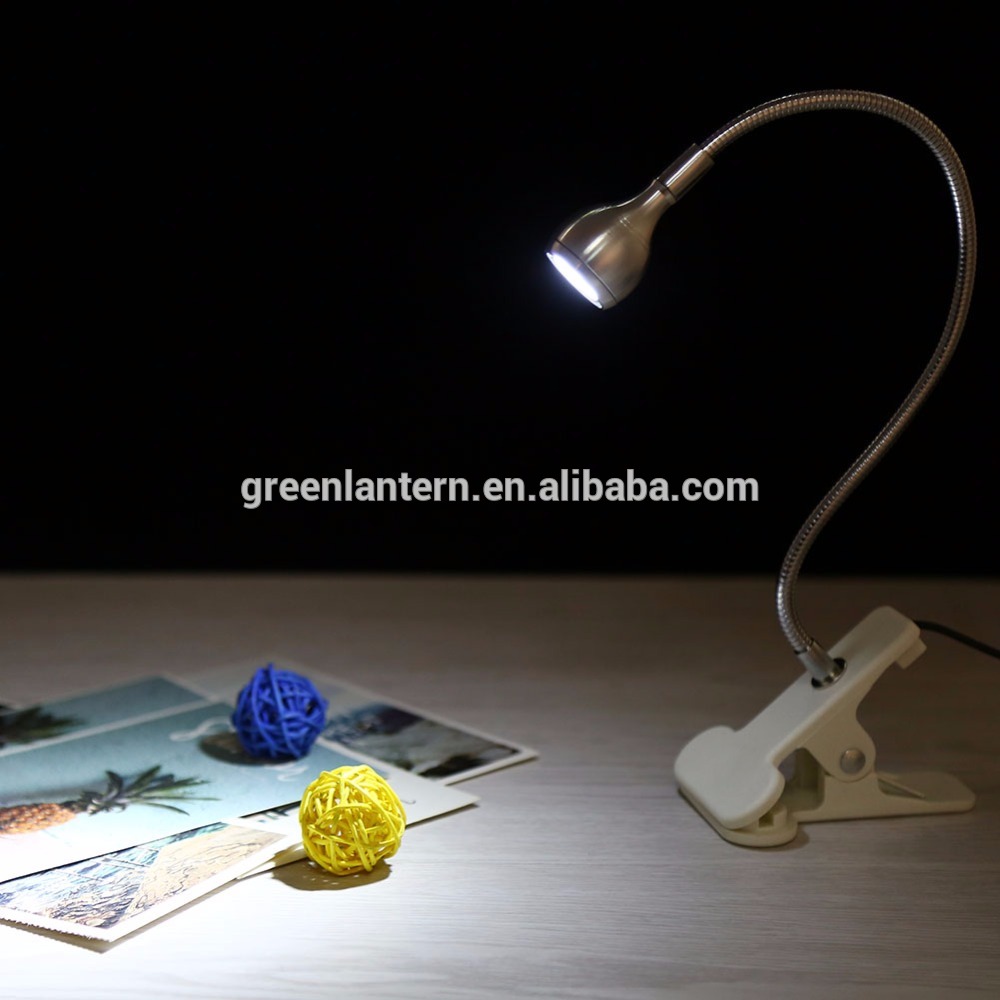 LED Desk Lamp with Clip 1W Flexible Snake LED Reading Lamp USB Power Supply LED Reading Book Lamp