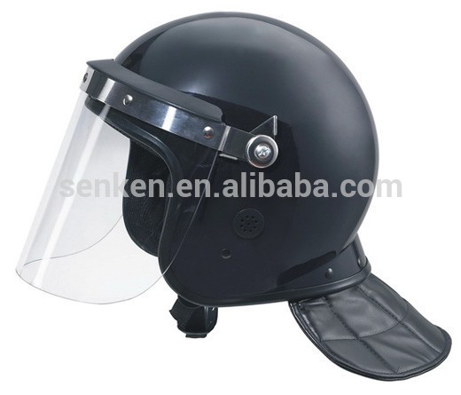 Straight visor/curved visor police anti riot helmet with neck protector