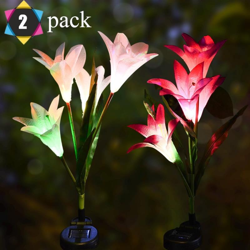 Free sample best solar lily flower solar light