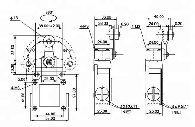 IP66 SA-021 10A 250V adjustable roller arm limit switch