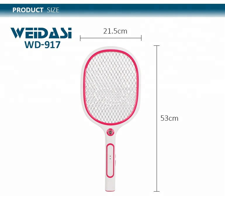 weidasi fly swatter bat racket mosquito killer electric with LED light