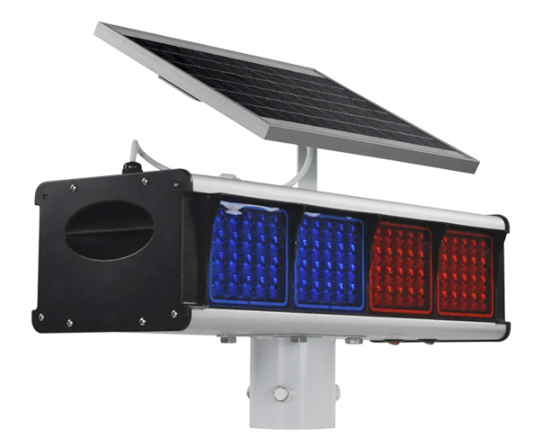 HXA-BS001 Traffic road solar flash warning light two-sided led red and blue strobe light