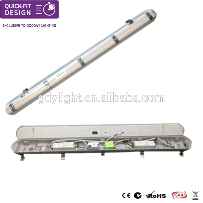 Quick install strip emergency rechargeable resistance dimming led batten light 0-10V dimming