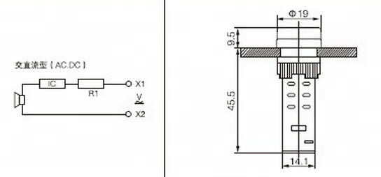 AD16-16MFD 16mm Hole Size 220v small warning Alarm Buzzer