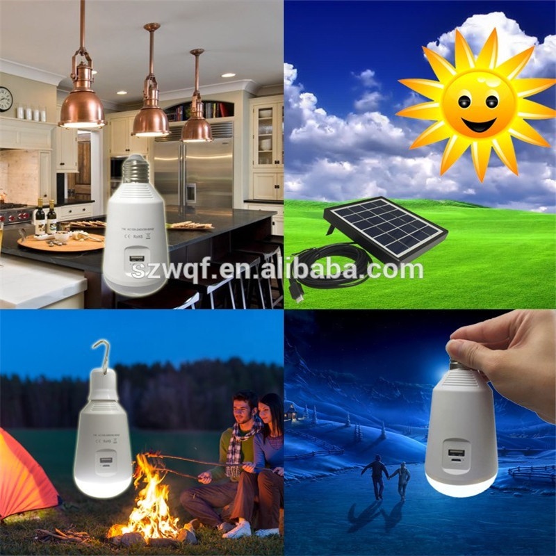 2018 Hot Sales Small Rechargeable Solar Kit LED Home Lighting Power Bank 7W Bulb Mini Solar Energy System for Home