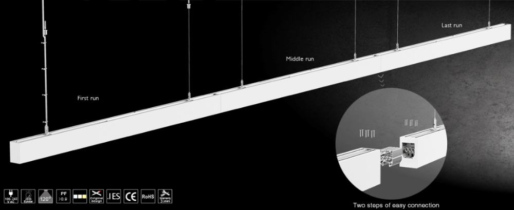 LED Linear Trunking System Pendant High Bay Linear LED Light