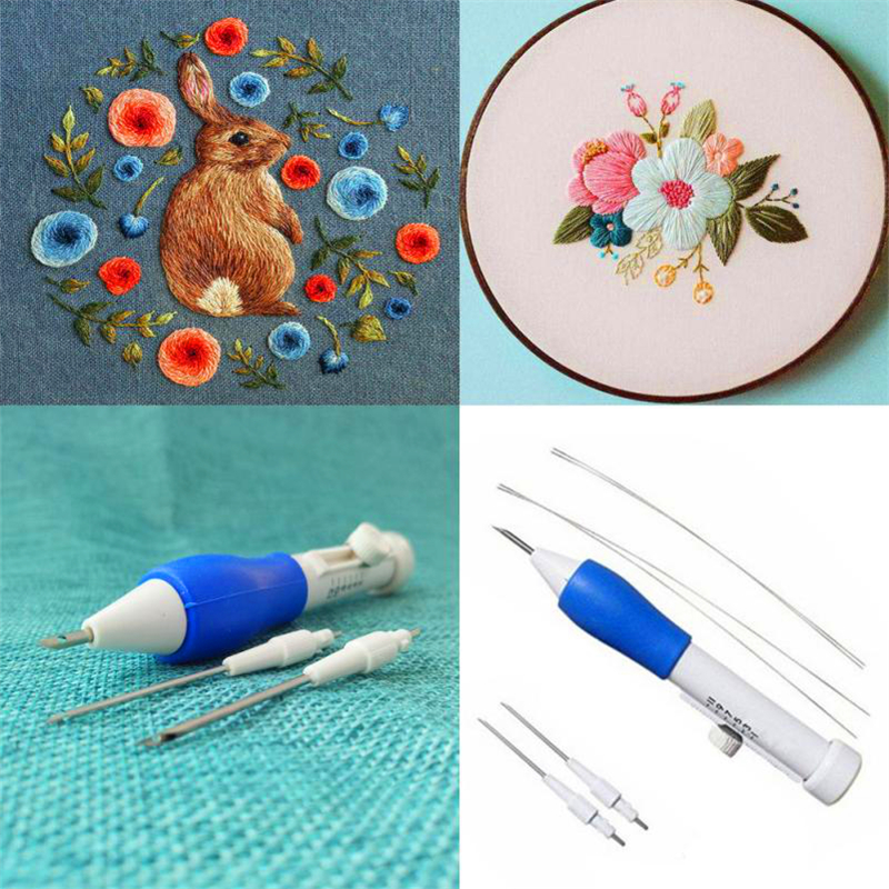 ABS Plastic DIY Crafts Magic Embroidery Pen Set Punch Needle Sewing Accessories