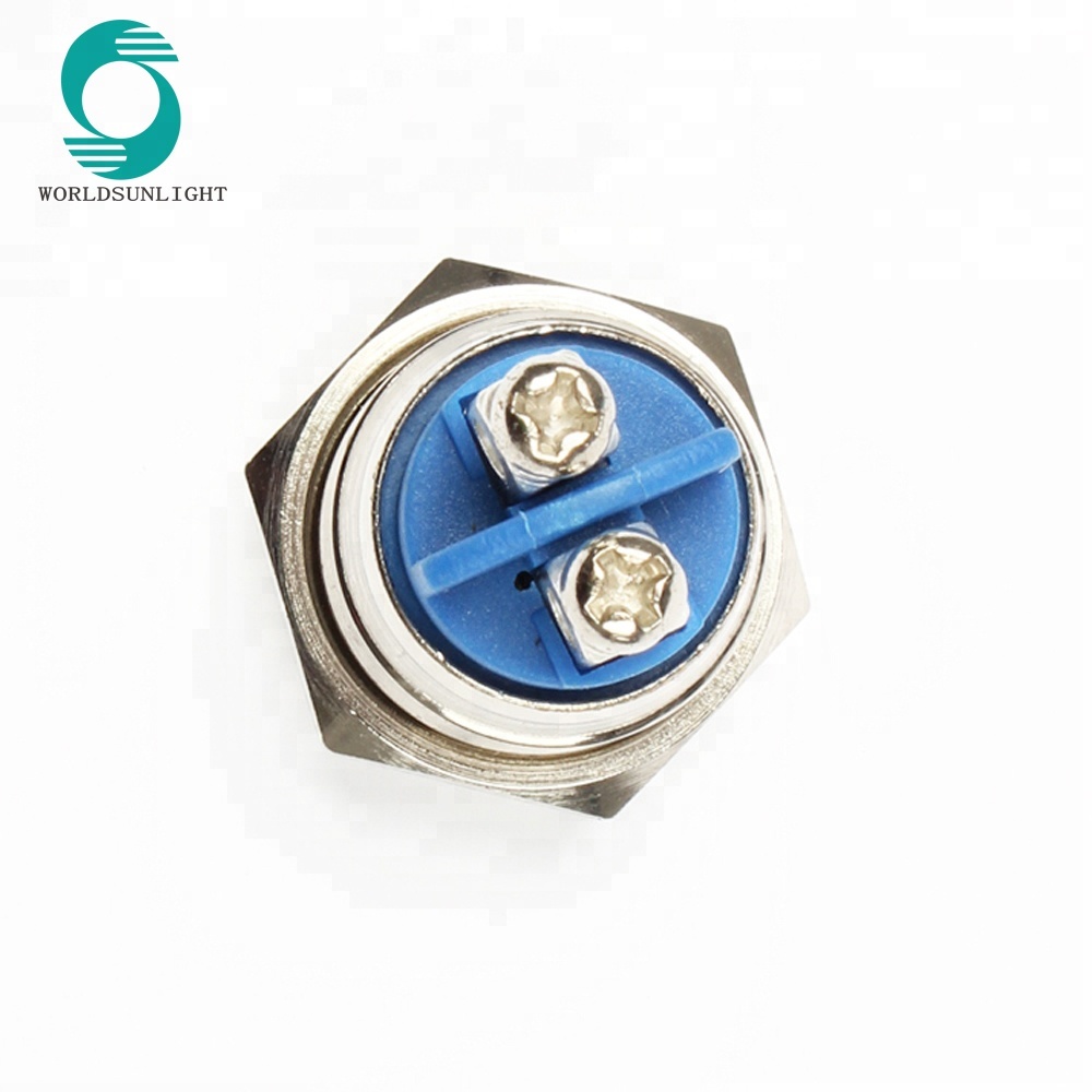 16mm Anti-Vandal Momentary High flush head Brass Metal Push button pushbutton Switch With Screw Terminal