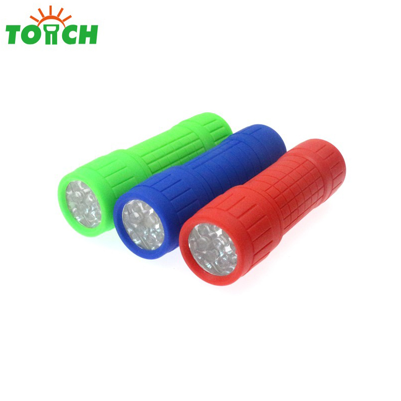 Promotion colorful super mini torch 9 LED flashlight