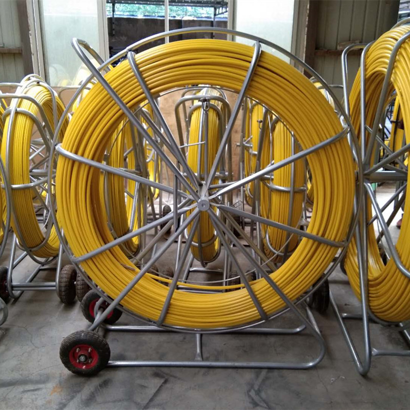 Fiberglass duct rodder manufacturer, Traceable fiberglass snake duct rodder 300m