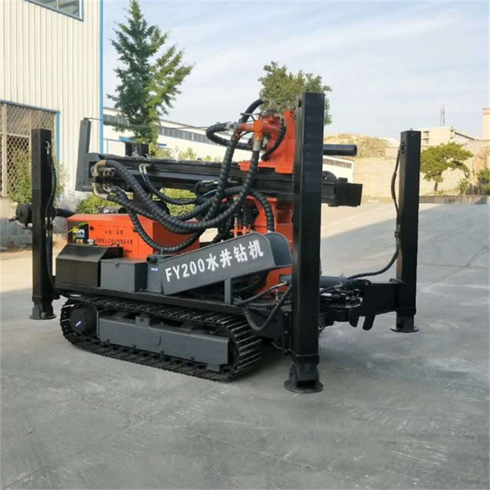 200m depth Rock Drilling Machine / Air DTH water well bore hole drilling rig