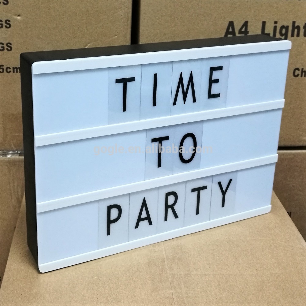 A4 USB Cinematic LED light box/ Mini DIY light box with letters